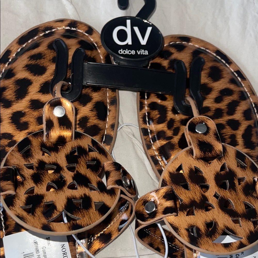 Dolce Vita Leopard Print Sandals - Picture 2 of 5